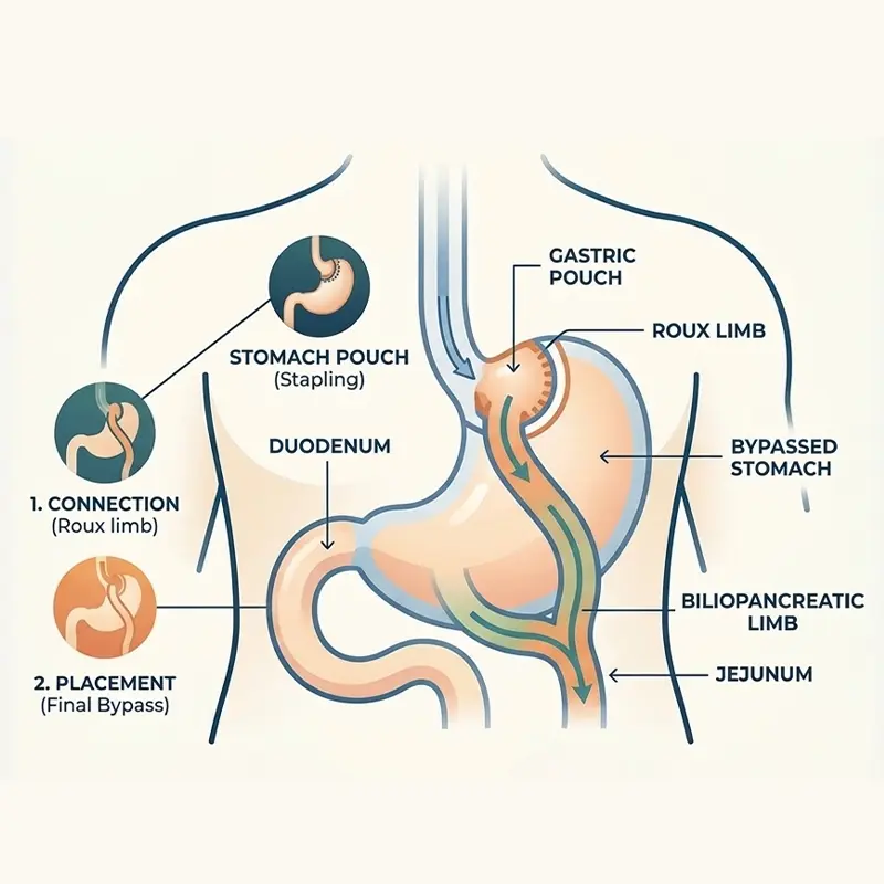 Laparoscopic Standard Gastric Bypass Surgery Diagram