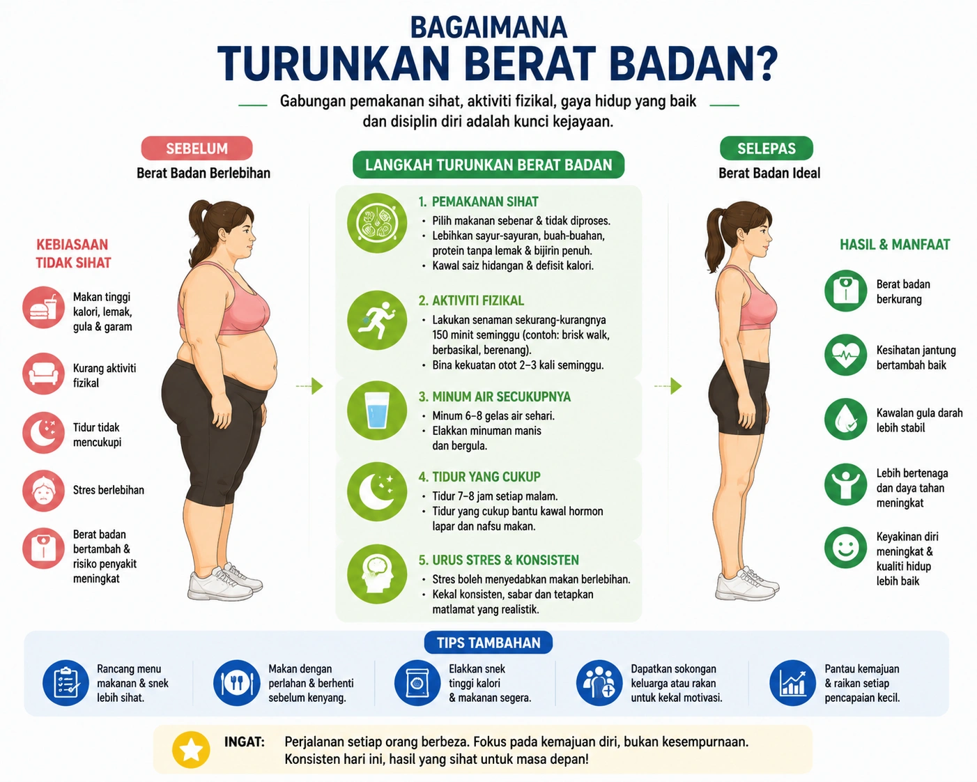 Cara Menurunkan Berat Badan Secara Sihat
