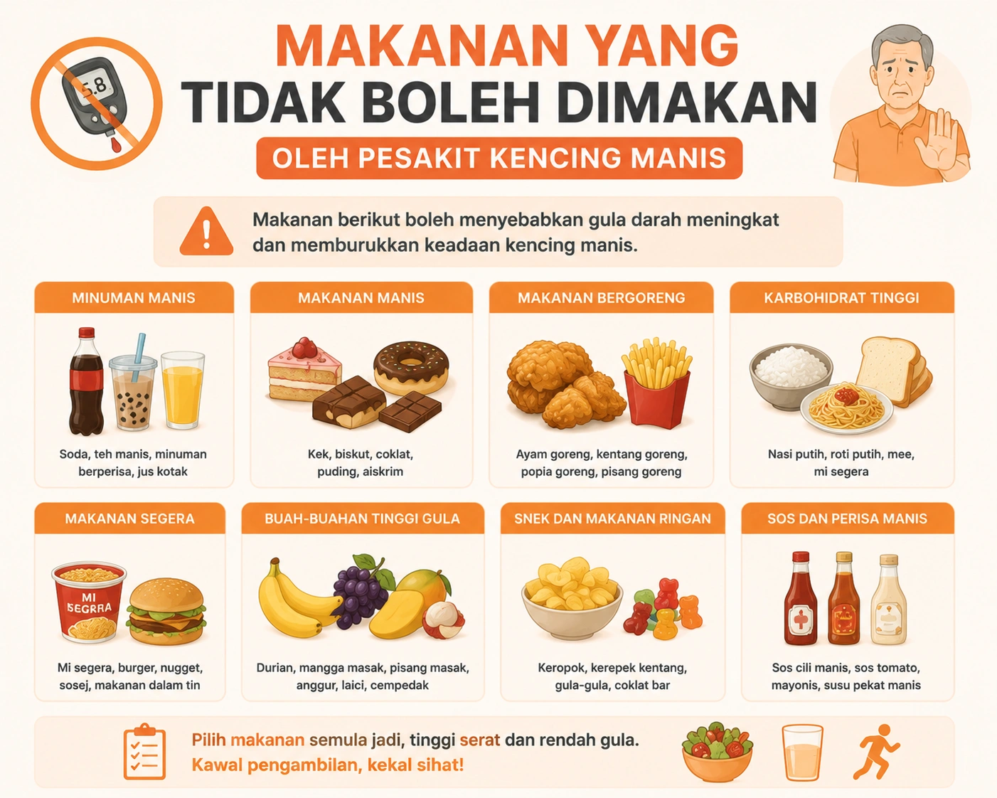 Senarai Makanan yang Tidak Boleh Dimakan oleh Pesakit Kencing Manis 1 Senarai Makanan yang Tidak Boleh Dimakan oleh Pesakit Kencing Manis